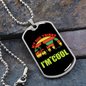 My Dog Thinks I'm Cool Necklace Stainless Steel or 18k Gold Dog Tag 24" Chain-Express Your Love Gifts