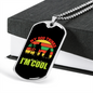 My Dog Thinks I'm Cool Necklace Stainless Steel or 18k Gold Dog Tag 24" Chain-Express Your Love Gifts