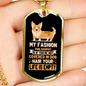 My Fashion Philosophy Brown Necklace Stainless Steel or 18k Gold Dog Tag 24" Chain-Express Your Love Gifts