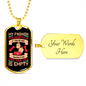 My Fashion Philosophy Peach Necklace Stainless Steel or 18k Gold Dog Tag 24" Chain-Express Your Love Gifts