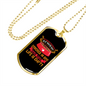My Fashion Philosophy Red Necklace Stainless Steel or 18k Gold Dog Tag 24" Chain-Express Your Love Gifts