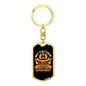 My Father'S A Firefighter Keychain Stainless Steel or 18k Gold Dog Tag Keyring-Express Your Love Gifts