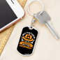My Father'S A Firefighter Keychain Stainless Steel or 18k Gold Dog Tag Keyring-Express Your Love Gifts