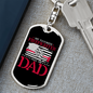 My Favorite Firefighter Dad Keychain Stainless Steel or 18k Gold Dog Tag Keyring-Express Your Love Gifts