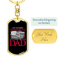My Favorite Firefighter Dad Keychain Stainless Steel or 18k Gold Dog Tag Keyring-Express Your Love Gifts
