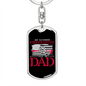 My Favorite Firefighter Dad Keychain Stainless Steel or 18k Gold Dog Tag Keyring-Express Your Love Gifts