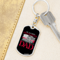 My Favorite Firefighter Dad Keychain Stainless Steel or 18k Gold Dog Tag Keyring-Express Your Love Gifts