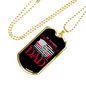My Favorite Firefighter Dad Necklace Stainless Steel or 18k Gold Dog Tag 24" Chain-Express Your Love Gifts