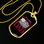 My Favorite Firefighter Dad Necklace Stainless Steel or 18k Gold Dog Tag 24" Chain-Express Your Love Gifts