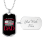 My Favorite Firefighter Dad Necklace Stainless Steel or 18k Gold Dog Tag 24" Chain-Express Your Love Gifts