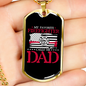 My Favorite Firefighter Dad Necklace Stainless Steel or 18k Gold Dog Tag 24" Chain-Express Your Love Gifts