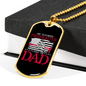 My Favorite Firefighter Dad Necklace Stainless Steel or 18k Gold Dog Tag 24" Chain-Express Your Love Gifts
