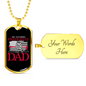 My Favorite Firefighter Dad Necklace Stainless Steel or 18k Gold Dog Tag 24" Chain-Express Your Love Gifts