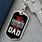 My Favorite Firefighter Son Keychain Stainless Steel or 18k Gold Dog Tag Keyring-Express Your Love Gifts