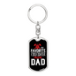 My Favorite Firefighter Son Keychain Stainless Steel or 18k Gold Dog Tag Keyring-Express Your Love Gifts