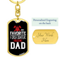 My Favorite Firefighter Son Keychain Stainless Steel or 18k Gold Dog Tag Keyring-Express Your Love Gifts