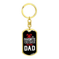 My Favorite Firefighter Son Keychain Stainless Steel or 18k Gold Dog Tag Keyring-Express Your Love Gifts