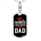 My Favorite Firefighter Son Keychain Stainless Steel or 18k Gold Dog Tag Keyring-Express Your Love Gifts