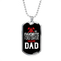 My Favorite Firefighter Son Necklace Stainless Steel or 18k Gold Dog Tag 24" Chain-Express Your Love Gifts
