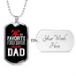 My Favorite Firefighter Son Necklace Stainless Steel or 18k Gold Dog Tag 24" Chain-Express Your Love Gifts