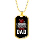 My Favorite Firefighter Son Necklace Stainless Steel or 18k Gold Dog Tag 24" Chain-Express Your Love Gifts