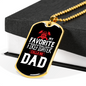 My Favorite Firefighter Son Necklace Stainless Steel or 18k Gold Dog Tag 24" Chain-Express Your Love Gifts