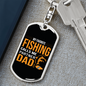 My Favorite Fishing Dad Fishing Keychain Stainless Steel or 18k Gold Dog Tag Keyring-Express Your Love Gifts