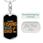My Favorite Fishing Dad Fishing Keychain Stainless Steel or 18k Gold Dog Tag Keyring-Express Your Love Gifts