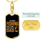 My Favorite Fishing Dad Fishing Keychain Stainless Steel or 18k Gold Dog Tag Keyring-Express Your Love Gifts