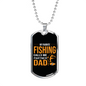 My Favorite Fishing Dad Necklace Stainless Steel or 18k Gold Dog Tag 24" Chain-Express Your Love Gifts