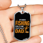 My Favorite Fishing Dad Necklace Stainless Steel or 18k Gold Dog Tag 24" Chain-Express Your Love Gifts