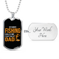 My Favorite Fishing Dad Necklace Stainless Steel or 18k Gold Dog Tag 24" Chain-Express Your Love Gifts