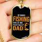 My Favorite Fishing Dad Necklace Stainless Steel or 18k Gold Dog Tag 24" Chain-Express Your Love Gifts