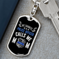 My Favorite Police Officer Calls Me Mom Black Keychain Stainless Steel or 18k Gold Dog Tag Keyring-Express Your Love Gifts