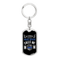 My Favorite Police Officer Calls Me Mom Black Keychain Stainless Steel or 18k Gold Dog Tag Keyring-Express Your Love Gifts