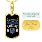 My Favorite Police Officer Calls Me Mom Black Keychain Stainless Steel or 18k Gold Dog Tag Keyring-Express Your Love Gifts