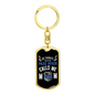 My Favorite Police Officer Calls Me Mom Black Keychain Stainless Steel or 18k Gold Dog Tag Keyring-Express Your Love Gifts
