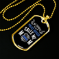My Favorite Police Officer Calls Me Mom Black Necklace Stainless Steel or 18k Gold Dog Tag 24" Ball Chain-Express Your Love Gifts