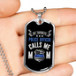 My Favorite Police Officer Calls Me Mom Black Necklace Stainless Steel or 18k Gold Dog Tag 24" Ball Chain-Express Your Love Gifts