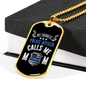 My Favorite Police Officer Calls Me Mom Black Necklace Stainless Steel or 18k Gold Dog Tag 24" Ball Chain-Express Your Love Gifts