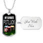 My Favorite Potluck Dog Tag Stainless Steel or 18k Gold 24" Chain-Express Your Love Gifts