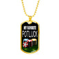 My Favorite Potluck Dog Tag Stainless Steel or 18k Gold 24" Chain-Express Your Love Gifts