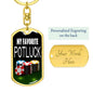 My Favorite Potluck Keychain Dog Tag Stainless Steel or 18k Gold-Express Your Love Gifts