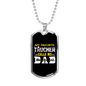 My Favorite Trucker Calls Me Dad Dog Tag Stainless Steel or 18k Gold 24" Chain-Express Your Love Gifts