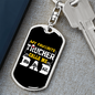 My Favorite Trucker Calls Me Dad Swivel Keychain Dog Tag Stainless Steel or 18k Gold-Express Your Love Gifts