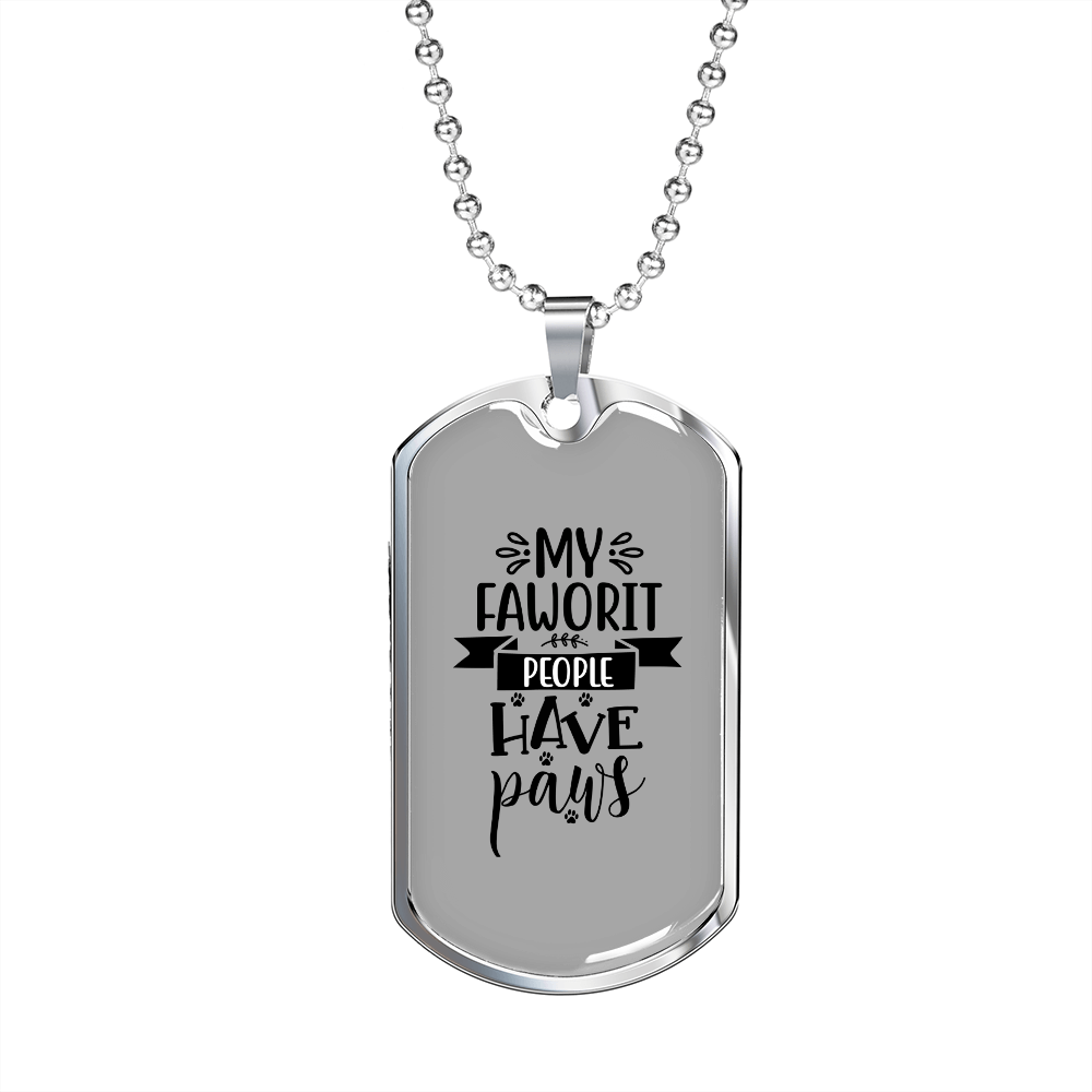 My Faworit People Necklace Stainless Steel or 18k Gold Dog Tag 24" Chain-Express Your Love Gifts