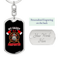 My Firefighter Daddy Keychain Stainless Steel or 18k Gold Dog Tag Keyring-Express Your Love Gifts