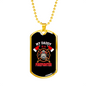 My Firefighter Daddy Necklace Stainless Steel or 18k Gold Dog Tag 24" Chain-Express Your Love Gifts