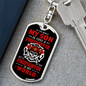My Firefighter Son Keychain Stainless Steel or 18k Gold Dog Tag Keyring-Express Your Love Gifts