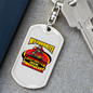 My Firefighter Sweetheart Keychain Stainless Steel or 18k Gold Dog Tag Keyring-Express Your Love Gifts
